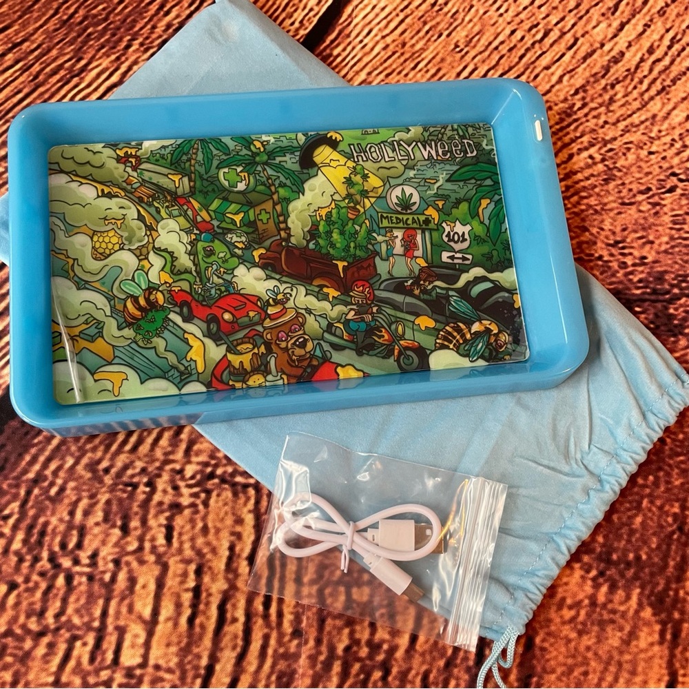 BLUE HollyWeed Sign Rolling Tray